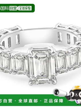 自营 pompeii3VS 7 1/2 克拉祖母绿切割钻石订婚戒指 3/4 永恒 14