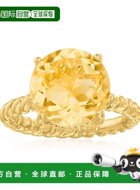 自营 Ross-Simons 黄水晶戒指 18 克拉金 18 克拉 - 黄色 美国奥