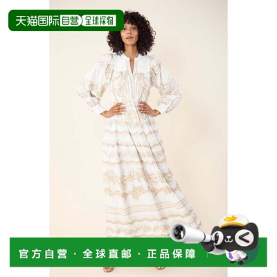 自营hale bobJanina Embroidered Maxi Dress - gold 美国奥莱直