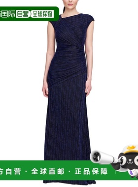 自营Theia Raya Asymmetric Draped Gown - blue 美国奥莱直发