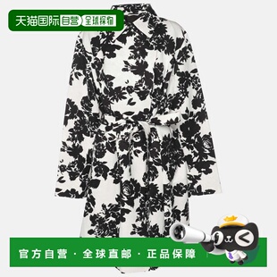 自营Marina Rinaldi White/black Printed Cotton Blend Belted O