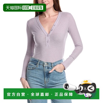 自营James Perse Jersey Henley Top - Purple 上衣美国奥莱直发