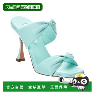 自营Aquazzura Twist 95皮革凉鞋-蓝色 美国奥莱直发