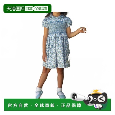 自营rachel rileyGirl’s Forget Me Not Puff Sleeve Smoked连衣
