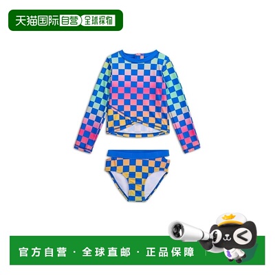 自营Kids Appaman Oceana Rash Guard Set Blue Multi Check Stre