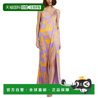 自营Mac Duggal Printed Gown - Purple 美国直发奥莱吊带连衣裙
