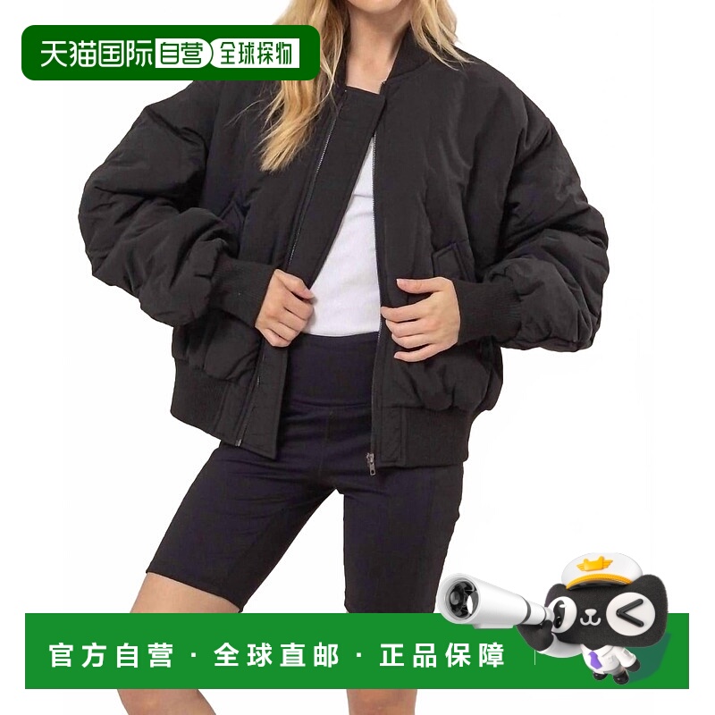 自营hyfveBella Oversized Bomber Puffer Jacket In Black - bla