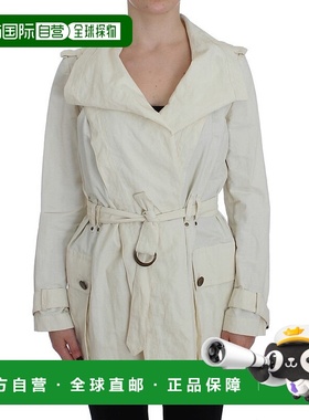 自营 PLEIN SUD 女式风衣夹克 - 白色 美国奥莱直发