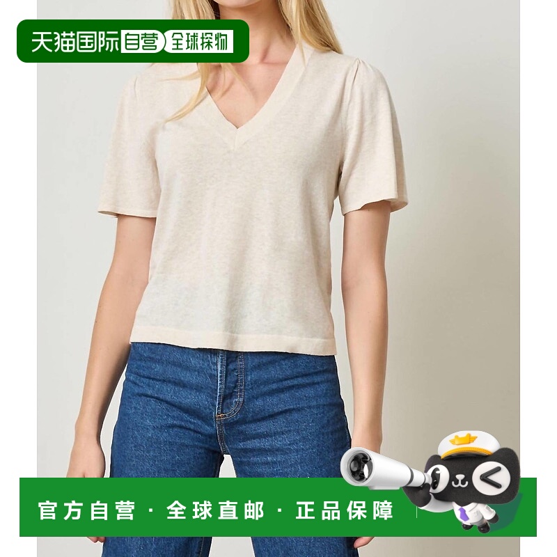 自营lilla pWomen's Short Sleeve V Neck Sweater In Barley - b