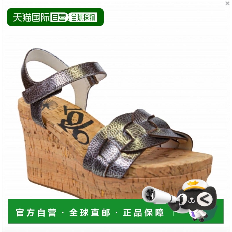 自营otbt银色查尔斯顿女式楔形凉鞋 美国奥莱直发