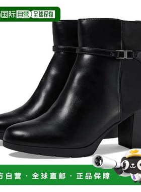 自营Women's Anne Klein Romi Boots Black Round Toe Side Zip A