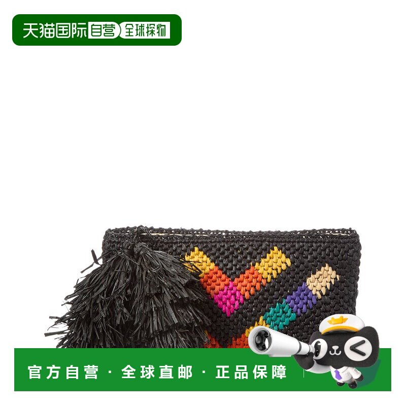 自营Mar Y Sol Alice Clutch - black 美国奥莱直发编织包手拿包