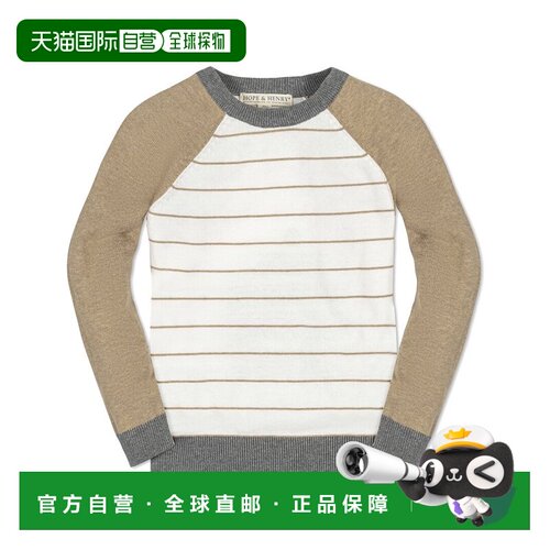 自营Hope & Henry Raglan Colorblocked Sweater - brown 美国奥