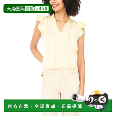 自营Vince Camuto Flutter Sleeve Blouse - yellow 美国奥莱直发