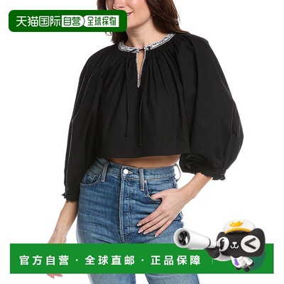 自营 redoneRE/DONE Victorian Cut Off Blouse - black 美国奥莱