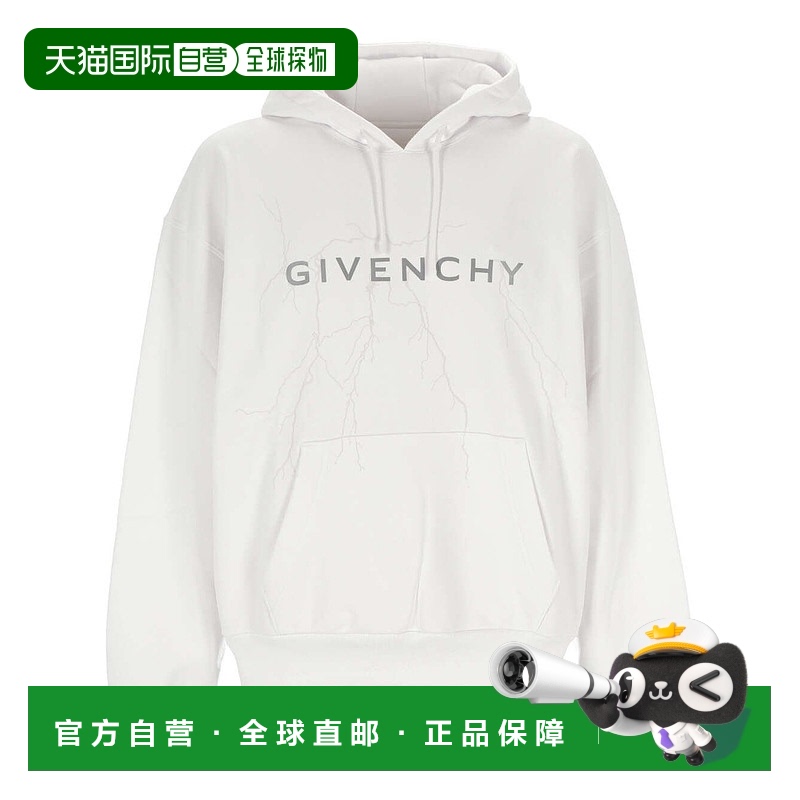 1h可退 香港直邮潮奢 Givenchy 纪梵希 男士 雷电图案连帽衫 BMJ0