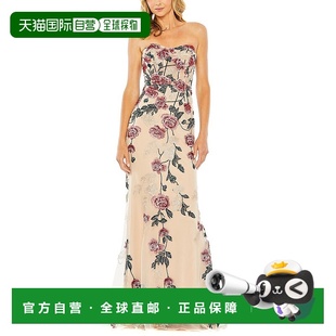 Floral Strapless Embroidered Gown 美国 自营Mac nude Duggal