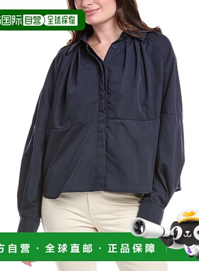 自营 avantlook前卫褶皱领上衣-蓝色 美国奥莱直发