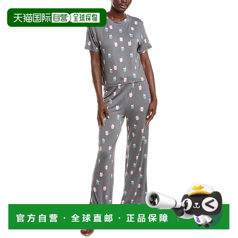 自营Honeydew 2pc All American Jersey Pajama Set - grey 美国