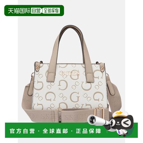 自营guessKyley Logo Mini Tote - beige multi 美国奥莱直发