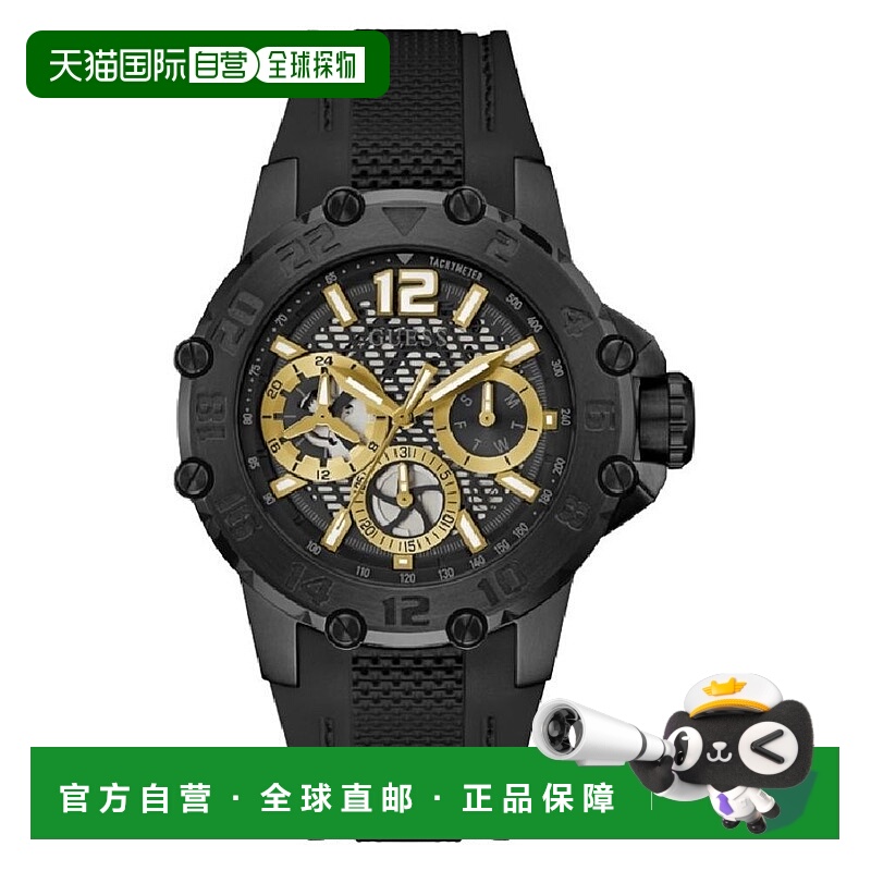 自营Guess Stainless Steel Sport Men's Watch - black 美国奥莱