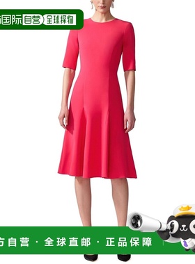 自营Carolina Herrera Midi Godet Dress - pink 美国奥莱直发