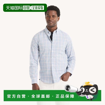 自营Nautica Mens Slim Fit Wrinkle-Resistant Plaid Shirt - br