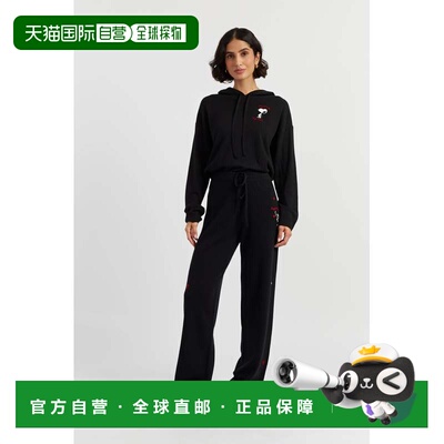 自营chinti & parkerBlack Wool-Cashmere Peanuts Wide-Leg Trac