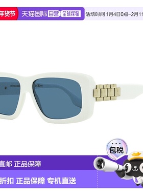 自营 Victoria Beckham 女士链条矩形太阳镜 VB669S 101 白色 55