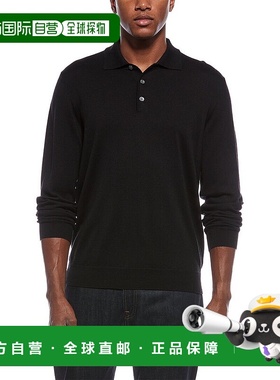 自营 J.McLaughlin Savona羊毛与丝绸混纺Polo衫-黑色 美国奥莱直