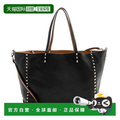 自营Valentino Calfskin Rockstud Medium Reversible Tote - bla