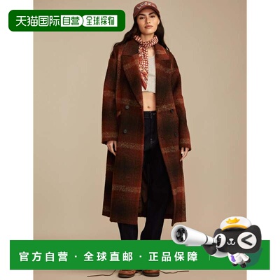 自营Lucky Brand女式格子大码大衣-中棕色 美国奥莱直发