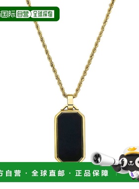 自营 adornia男士防水黑色狗牌绳链吊坠项链金色 - 黄色 美国奥莱