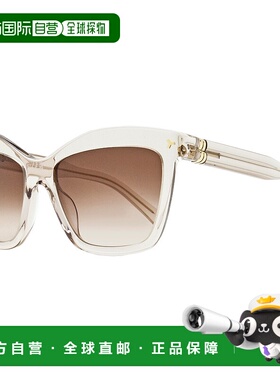 自营 Bally 女士蝴蝶太阳镜 BY0082 57F 透明米色 56 毫米 - 57f