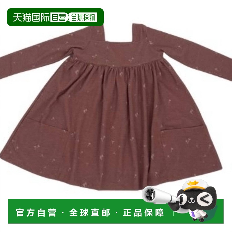 自营 vignette女童长袖 Rylie 连衣裙(勃艮第蒲公英色)- 勃艮第