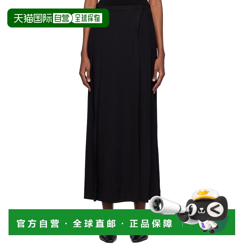 1h可退 香港直邮潮奢 TOTÊME 女士 黑色压褶半身裙 241WRB1012FB0