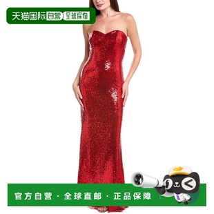 自营rene ruiz雷内 鲁伊斯礼服-红色 美国奥莱直发长裙晚礼服