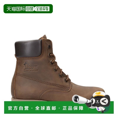 自营 panama jack巴拿马杰克03女式靴子棕色防水皮革系带徒步脚踝