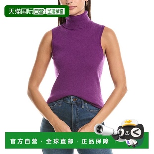 自营InCashmere Turtleneck Cashmere Tank Sweater - purple 美