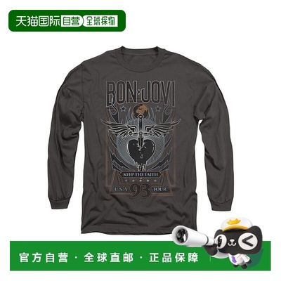 自营 gildanBon Jovi Keep The Faith 长袖成人 T 恤/T 恤 - 炭灰