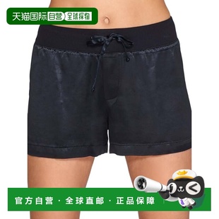 自营PJ Harlow女式米克尔缎面睡裤-黑色 美国奥莱直发短裤