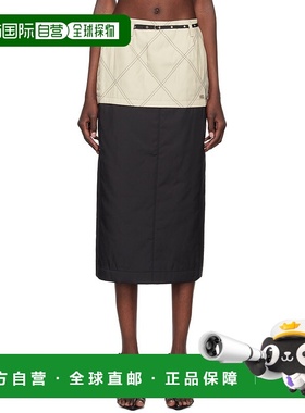 1h可退 香港直邮潮奢 Kijun 女士 米色 & 黑色绗缝半身裙 24FWW30