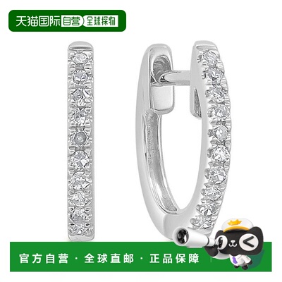 sabrina14k Gold & Diamond Huggie Earrings - white 【美国奥莱