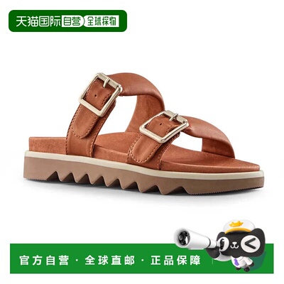自营Women's Cougar Nifty Brown Leather Buckle Strap Sandals