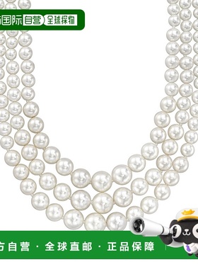 自营Ross-Simons 6-12 毫米贝壳珍珠渐变 3 串纯银项链 - 20 英寸