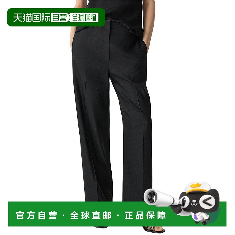 自营Theory Linen-Blend Trouser - black 美国奥莱直发