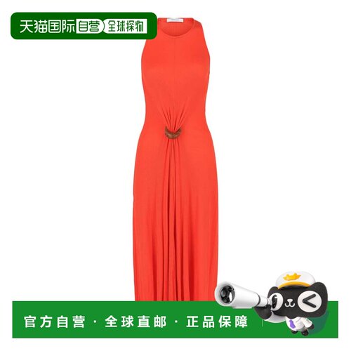 自营ferragamoSleeveless Ribbed Maxi Dress - orange 美国奥莱