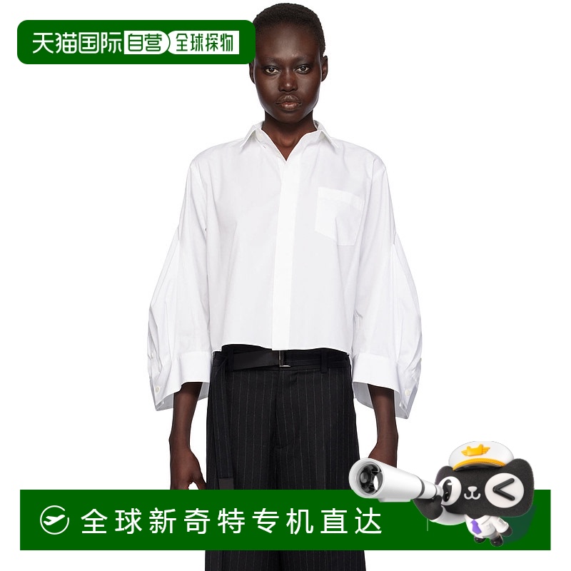 1h可退 香港直邮潮奢 Sacai 女士 白色衬衫 2407528 beige米色 舒