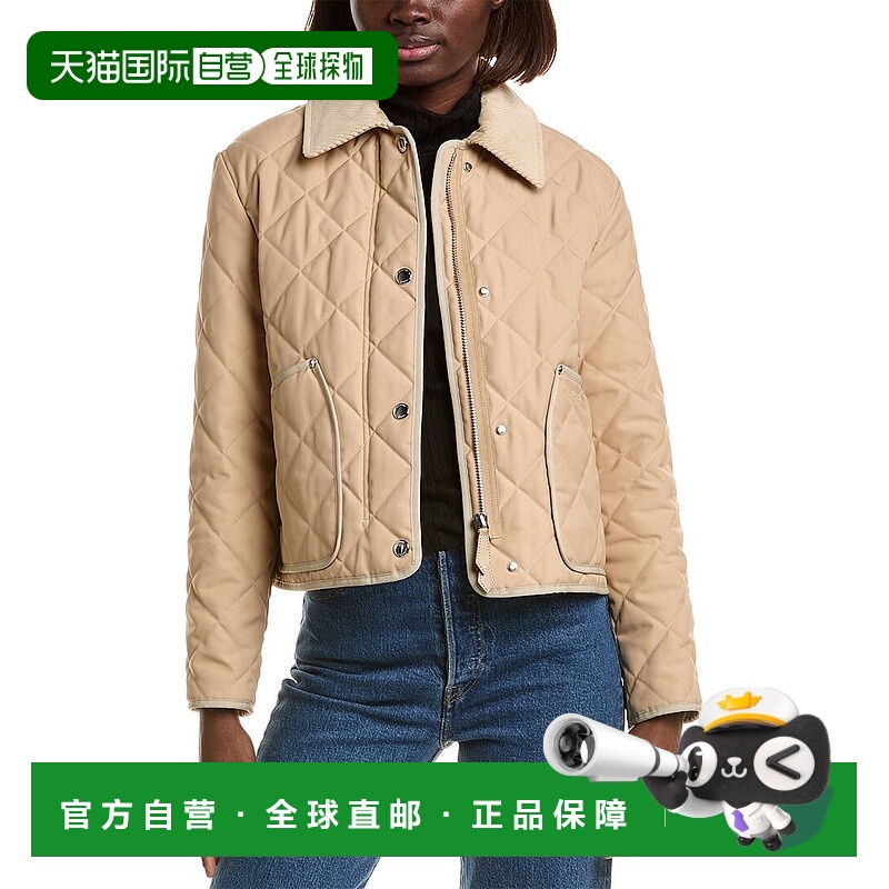 自营Burberry Diamond Quilted Jacket - beige 美国奥莱直发