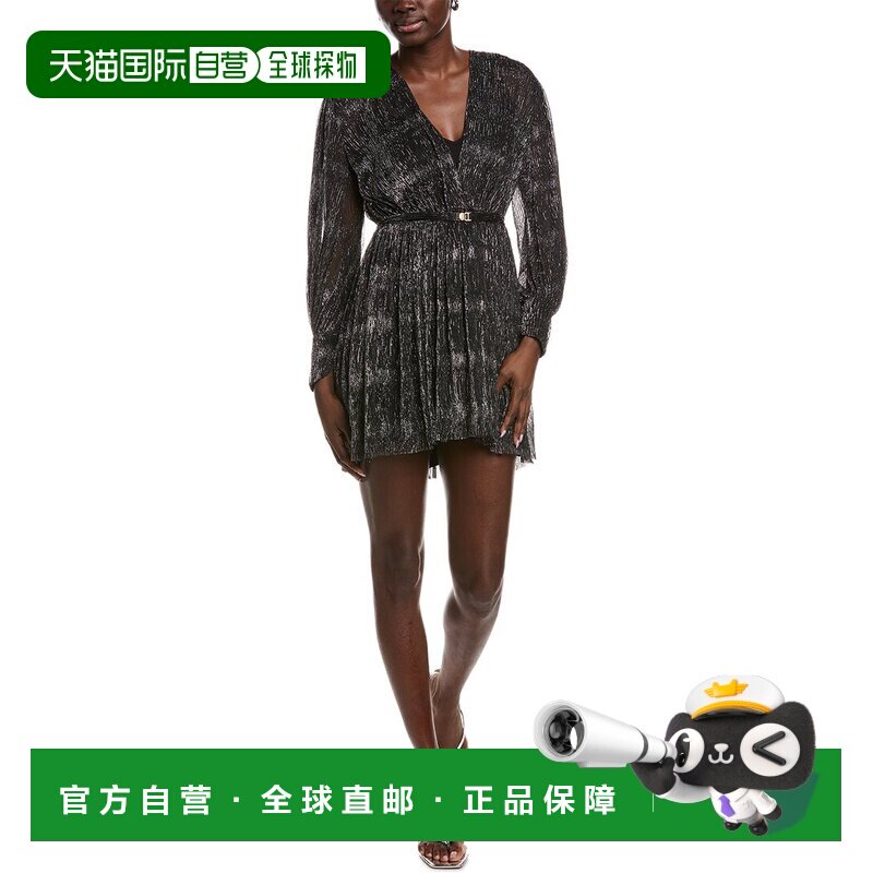 自营Maje金属迷你连衣裙-黑色性感 美国奥莱直发图片